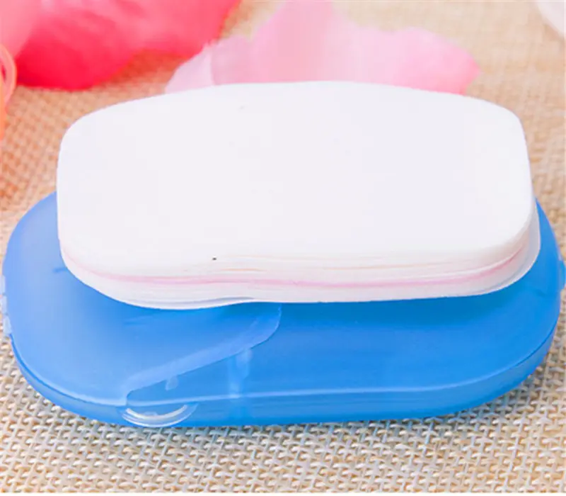 wholesales Travel disposable soap film box soap paper portable hand washing film mini soap flake