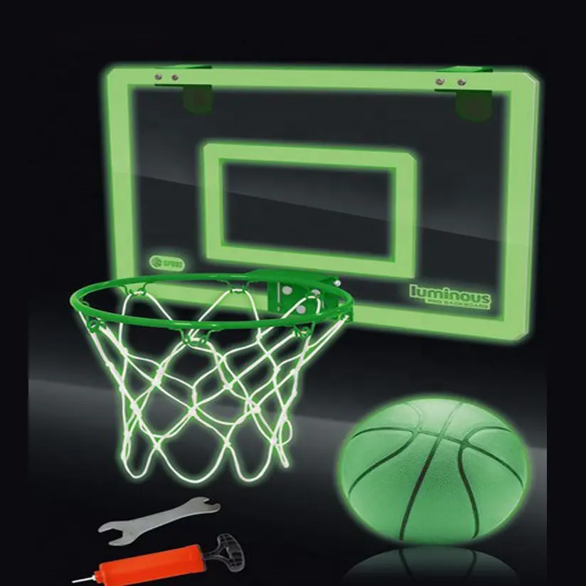 Детские спортивные игрушки, пластиковый светящийся в темноте баскетбольный набор, баскетбольный обруч, игрушка для детей