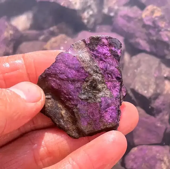 Натуральный пурпурит необработанный камень оптом фиолетовый фосфор железо марганцевая руда Кристалл пурпурит необработанный камень