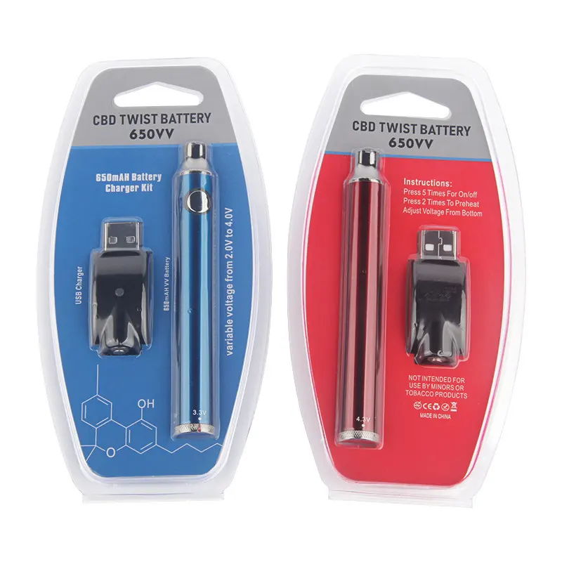 Hot Selling Max Battery 900Mah Newest Disposable Pod Evod Twist Battery Used For Cbd Cartridge