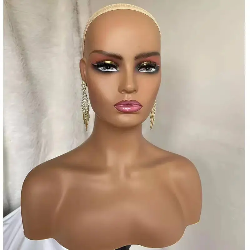 Горячая Распродажа, манекен из ПВХ для ювелирных изделий, парик, дисплей, макияж, лицо, реалистичный женский манекен, голова с плечами, манекен, голова