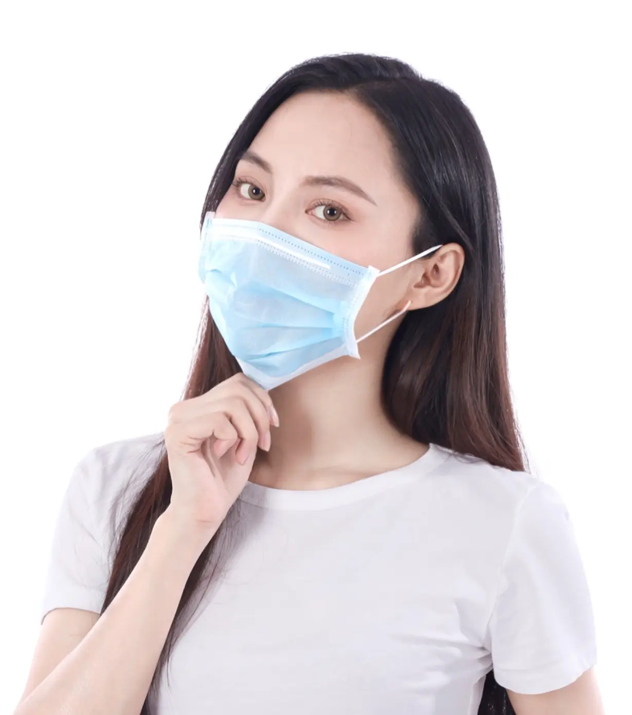 Трехслойная выдувная ткань, синяя, одноразовые маски в индивидуальной упаковке с дышащей защитой