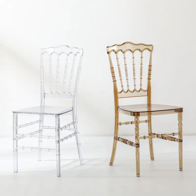 Кристаллический прозрачный стул для отеля, Свадебный коммерческий бамбуковый стул, Наполеон, открытый свадебный банкет