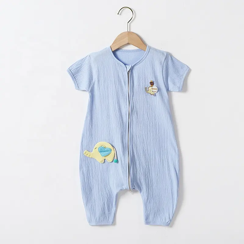 Wave Point Organic Cotton Knitted Newborn Baby Sleeping Bag Made in China 100% Cotton Breathable Plain Dyed OEM Service Support