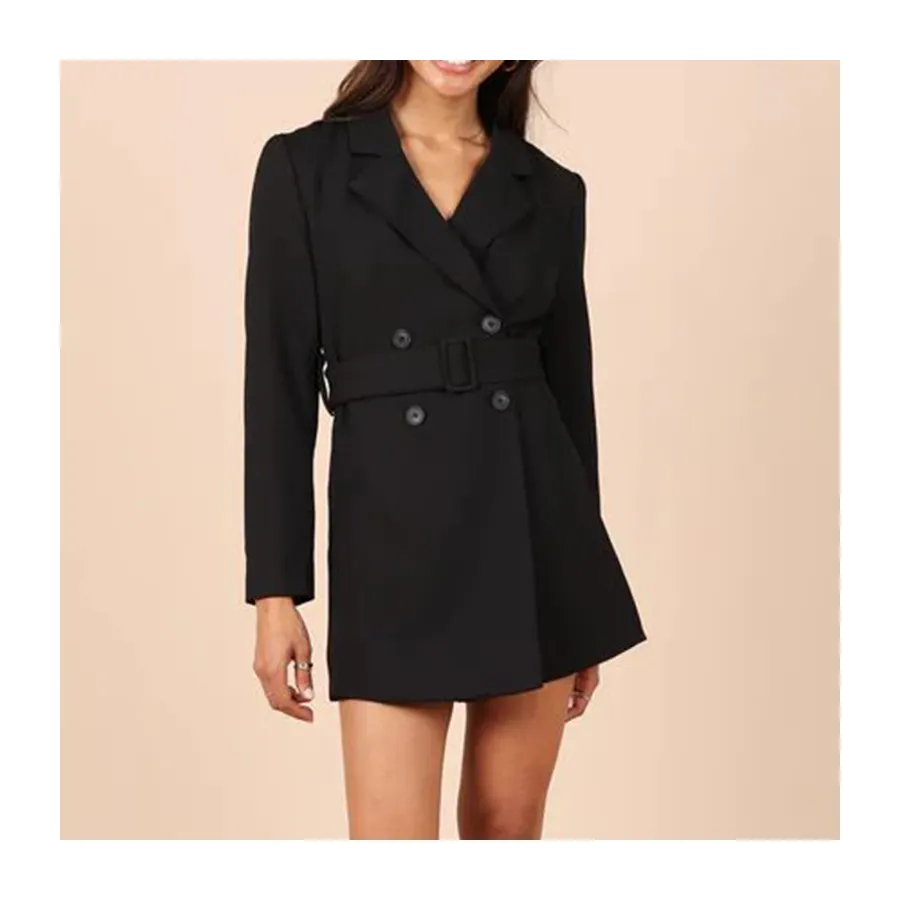 Office Lady Blazer Dress Suits Long Sleeve V Neck Mini Dresses Fashion Spring Autumn Double Breasted Button Blazer Dress