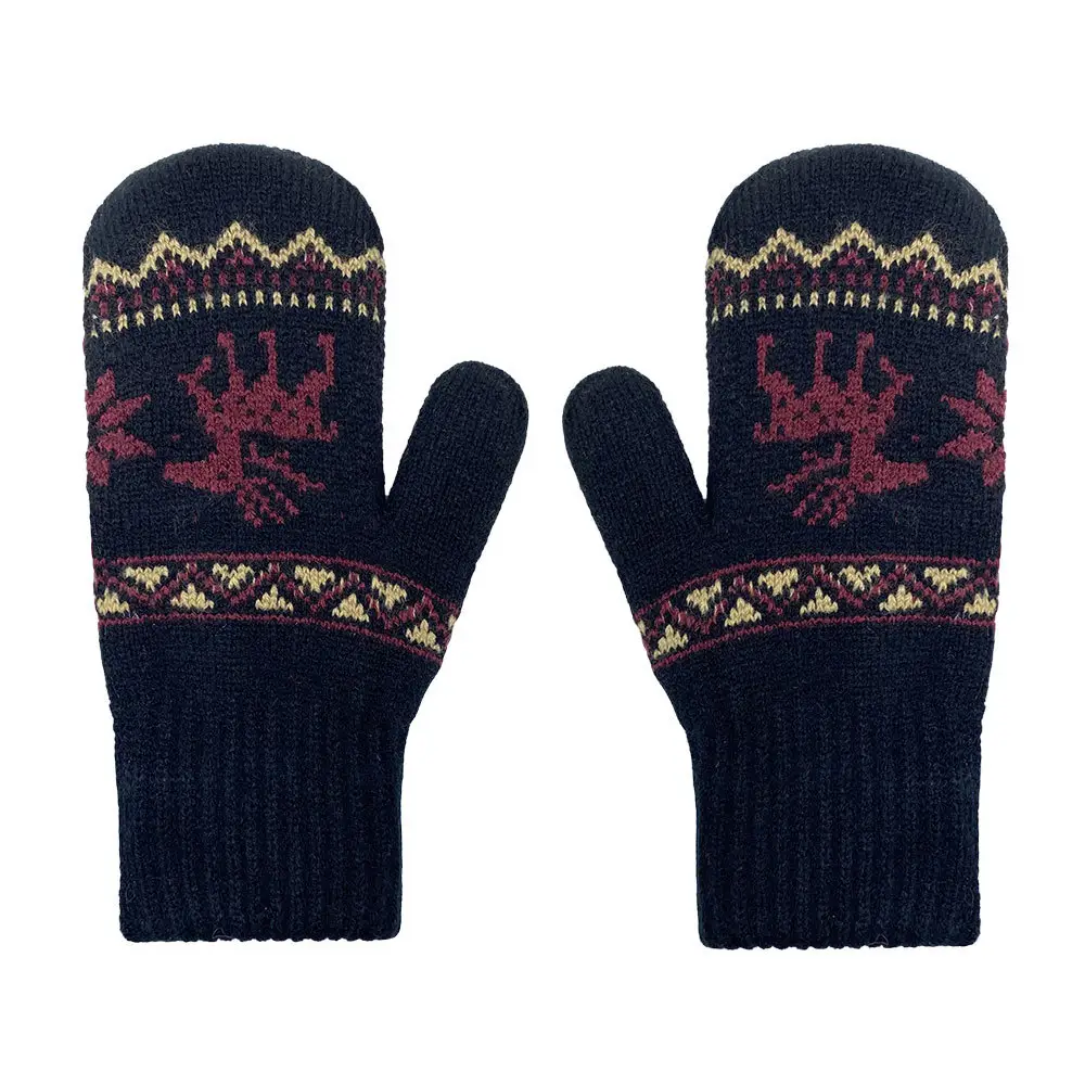 Custom winter outdoor acrylic jacquard mittens