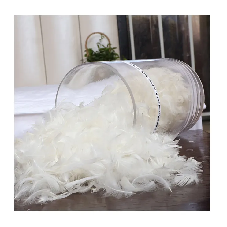 Direct Selling Good Flexibility High Bulkiness 70% Washed White Duck Down Feathers White Duck Down