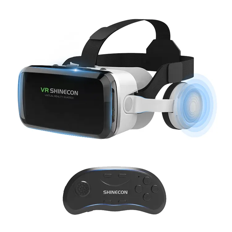 New vr gaming 3d movie wireless headset 3d glasses video remote vr glasses VRSHINECON Virtual Reality Headset for iOS mobile