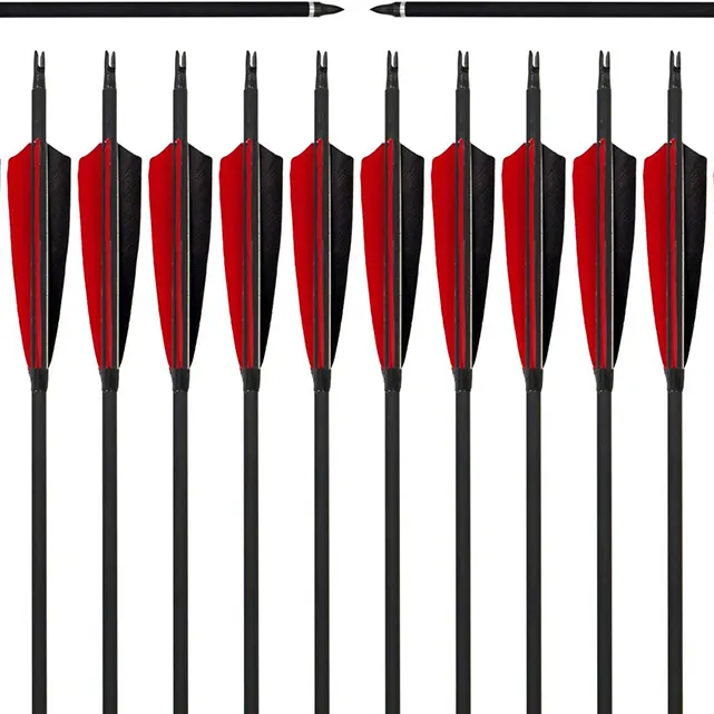 High quality Pure carbon arrows carbon shaft arrow with turkey feather