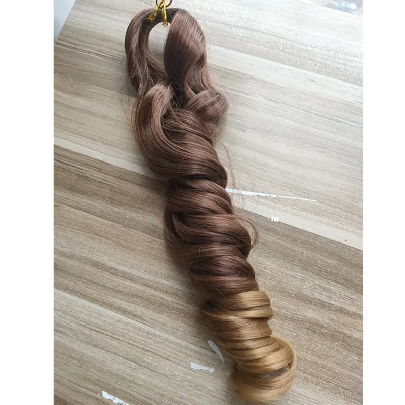 Custom 14-22inch Spiral Curly Hair French Curl Crochet Braids Synthetic Loose Wave Hair Extensions Silky Curly Braiding