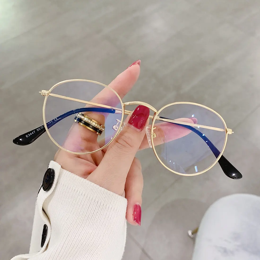 Art ultra light anti blue light glasses radiation male retro female small round frame glasses