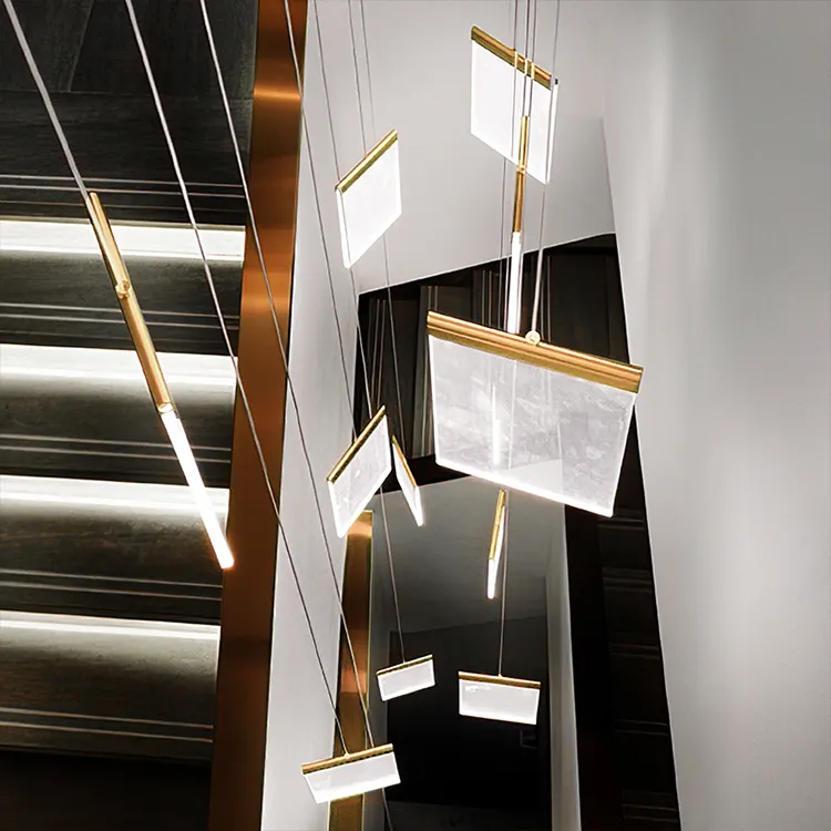 Роскошная простая акриловая светодиодная люстра в скандинавском стиле для гостиной, ресторана, современный креативный подвесной светильник