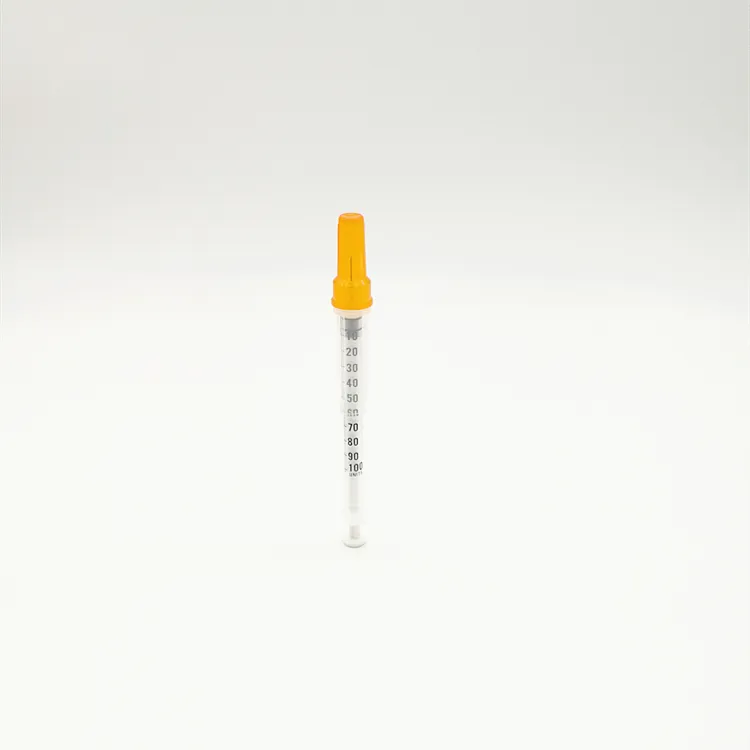 Одноразовый защитный инсулин шприц с иглой