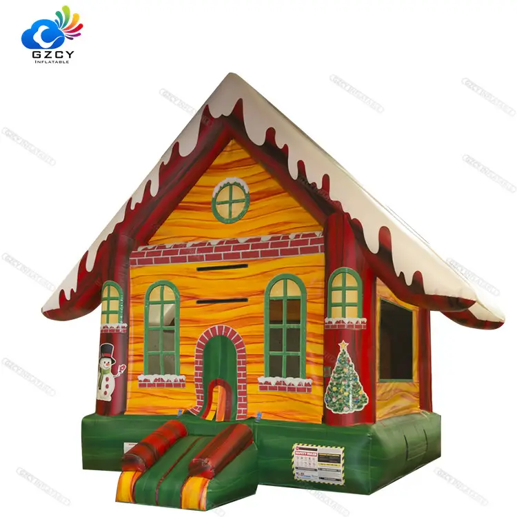 Top 0.55mm Pvc Inflatable Castle Indoor Bouncer Christmas Design Bounce Toys With CE Certificate