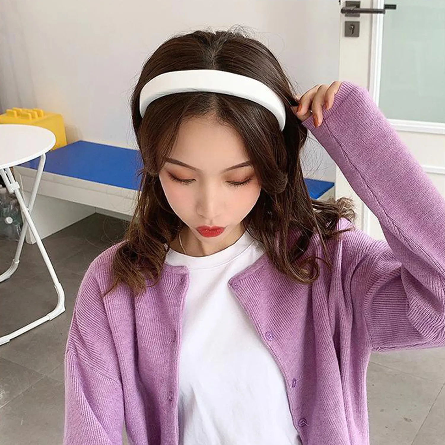 Sponge Wide Edge Headband Super Fairy Pure Color Sweet Korean Version Simple Shampoo 2021 Hair Accessories Wholesale Hair