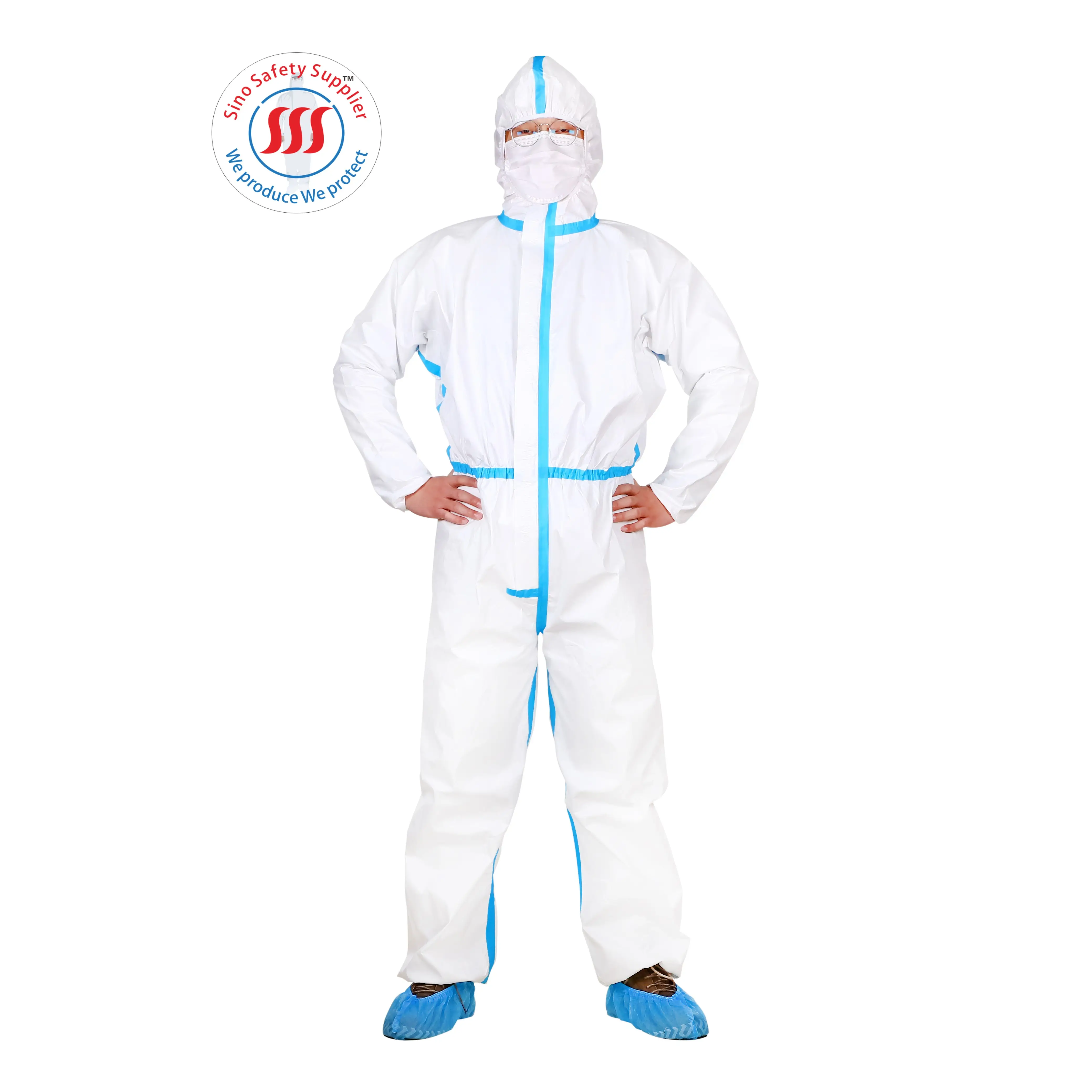 Hyflex PPE EN14126 Hazmat Liquid Splash Protection/protective Disposable Coverall Workware Waterproof Safety Equipment