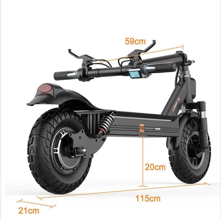 Электрический внедорожный скутер для взрослых, Электрический скутер с мощной подвеской, макс. скорость 40 км, ЖК-дисплей, 10 дюймов