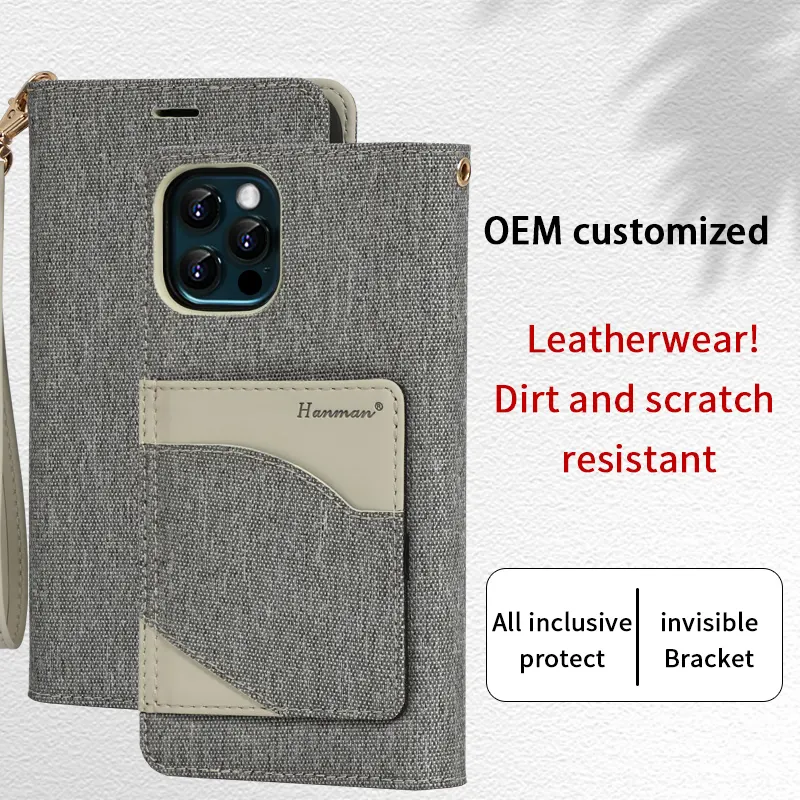 New Arrive Denim phone case 2020 wallet Cover with card holder for iPhone