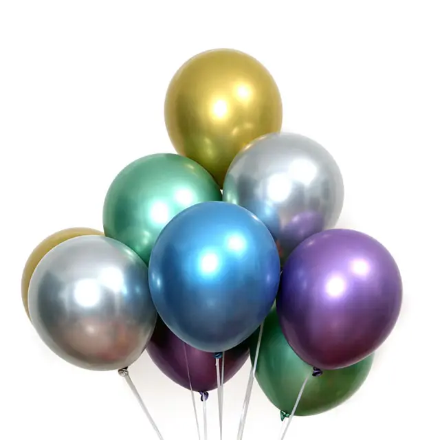 Блестящие металлические жемчужные латексные шары 5/10/12 дюймов, плотные хромированные гелиевые воздушные шары металлических цветов, украшение для дня рождения