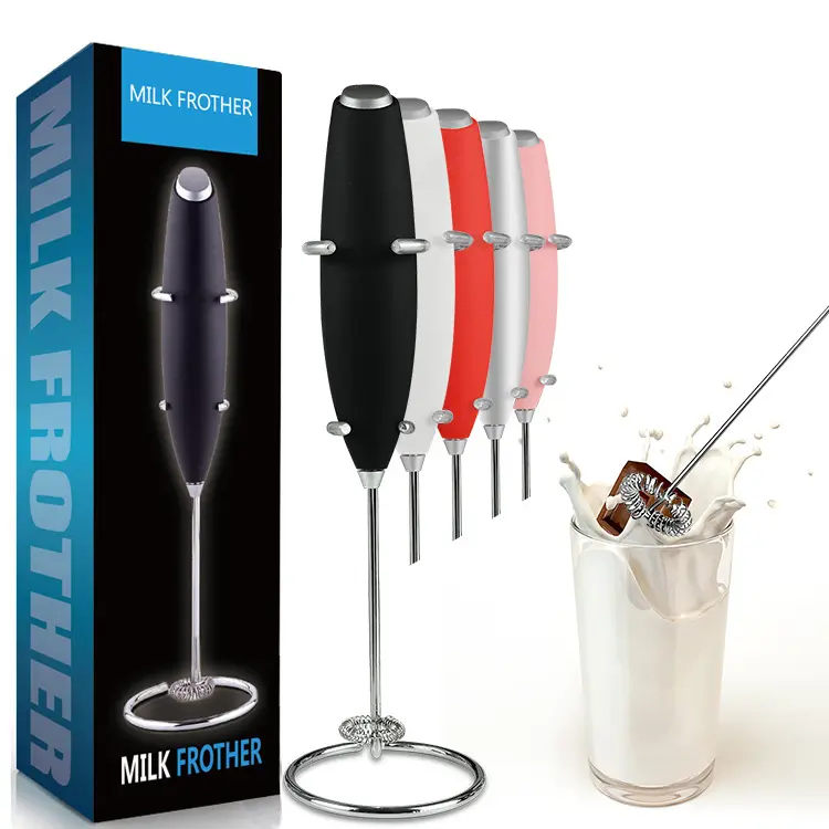 WDD613 Handheld Electric Coffee Mixer High Quality Milk Frother With Base Bracket Home Use Mini Battery Operated Egg Beaters