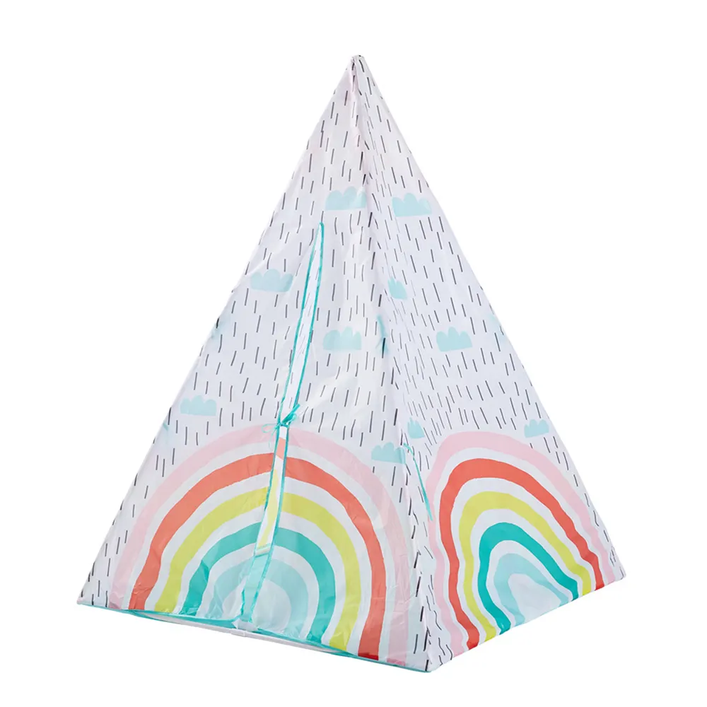 Высококачественная детская палатка-вигвам с радужным рисунком оптом, детский игровой домик