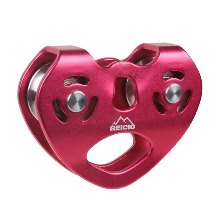 Hot sell outdoor 25KN aluminum heart-type Multipurpose climbing pulley