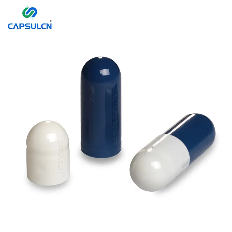 CapsulCN Halal Certified Mix Of Midnightblue Navy And White Gelatine Empty Capsules Hard Capsules Separated Gelatin Capsules