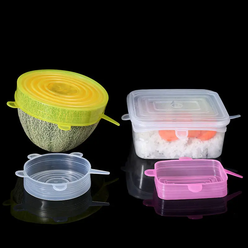 Drop shopping Kitchenware Soft 6pcs Silicon rubber Lid stretch set for bowl