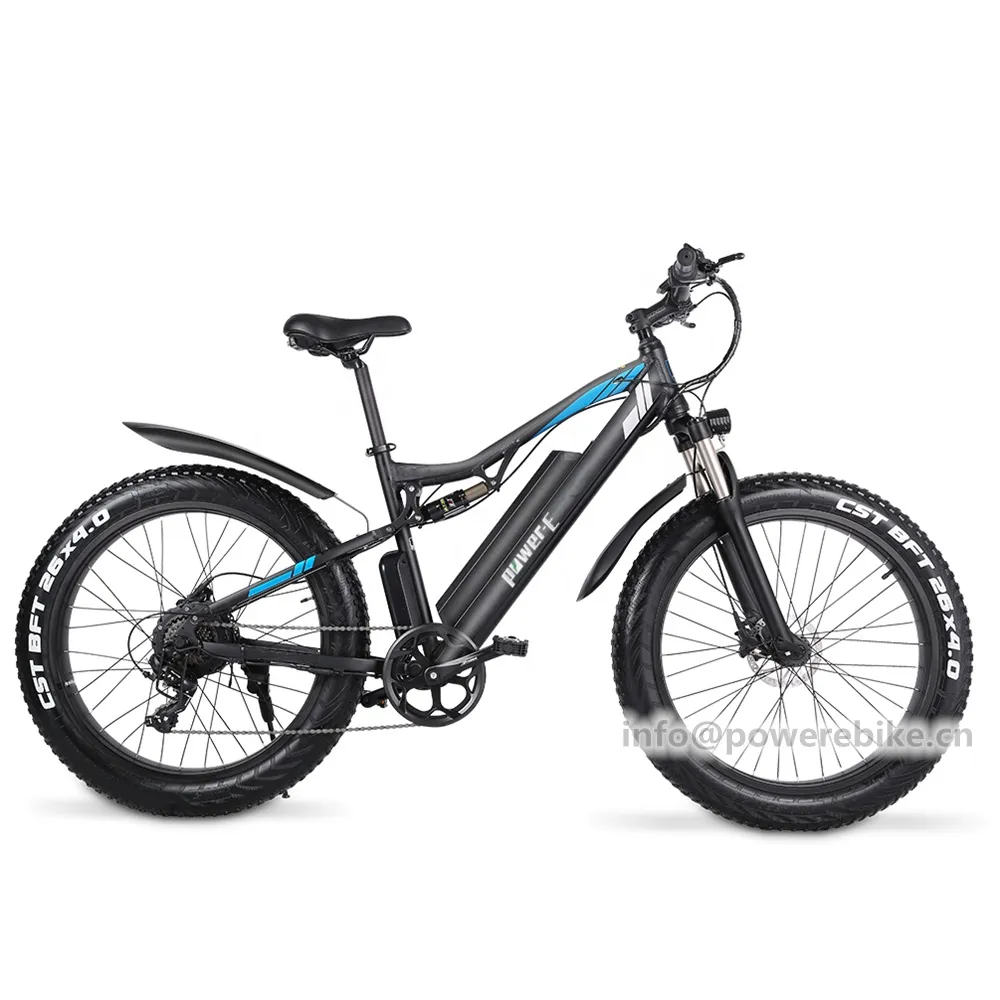 2021 Newest 48V 17Ah Electric Fat Bike All terrain Electric Bike 1000W Full Suspension Ebike