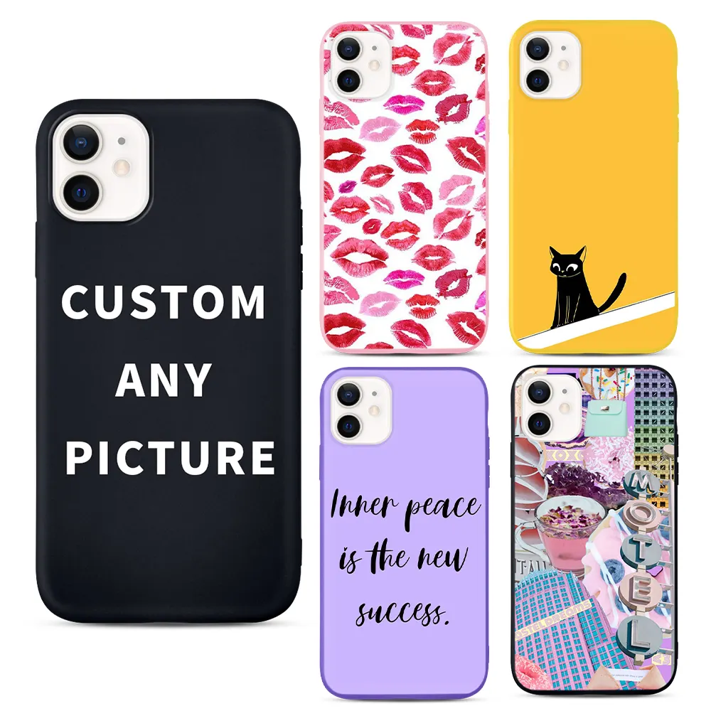 dropshipping custom logo print mobile cell phone case back cover for iphone 11 12 13 14 pro max xr x 8 7 plus