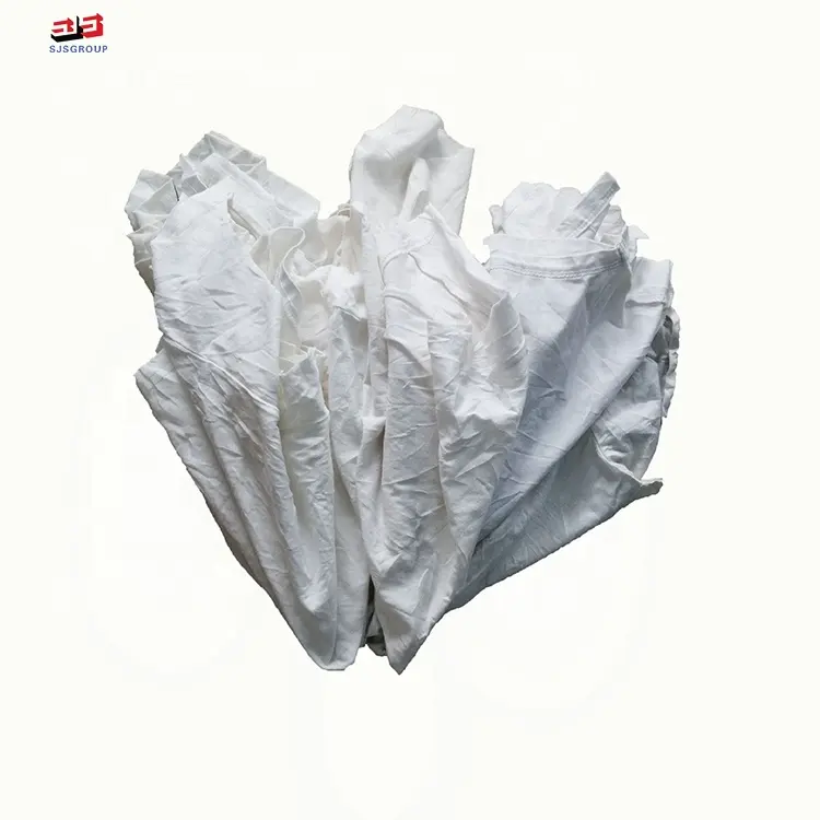 Recycling cotton cloth scraps bulk rags white t shirt rags workshop wiping cloth