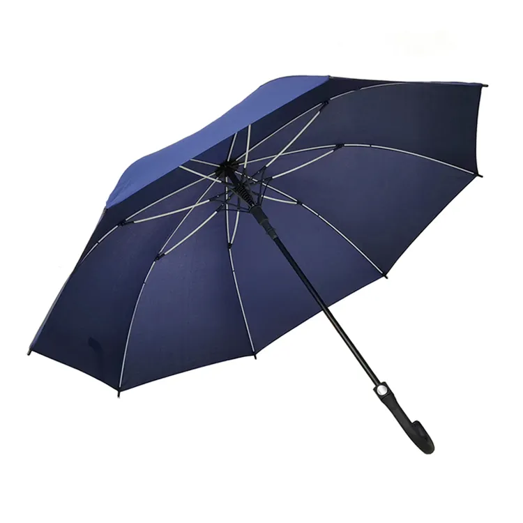 Promotional Windproof Fiberglass Ribs Straight Golf Umbrella with Logo Prints