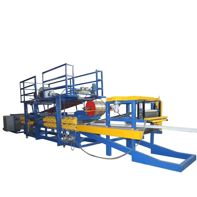 FX Roofing Sheet Eps Sandwich Panel Production Line Metal Color Steel Tile Forming Machine Manual 4-6m/min 45#steel 50-300mm