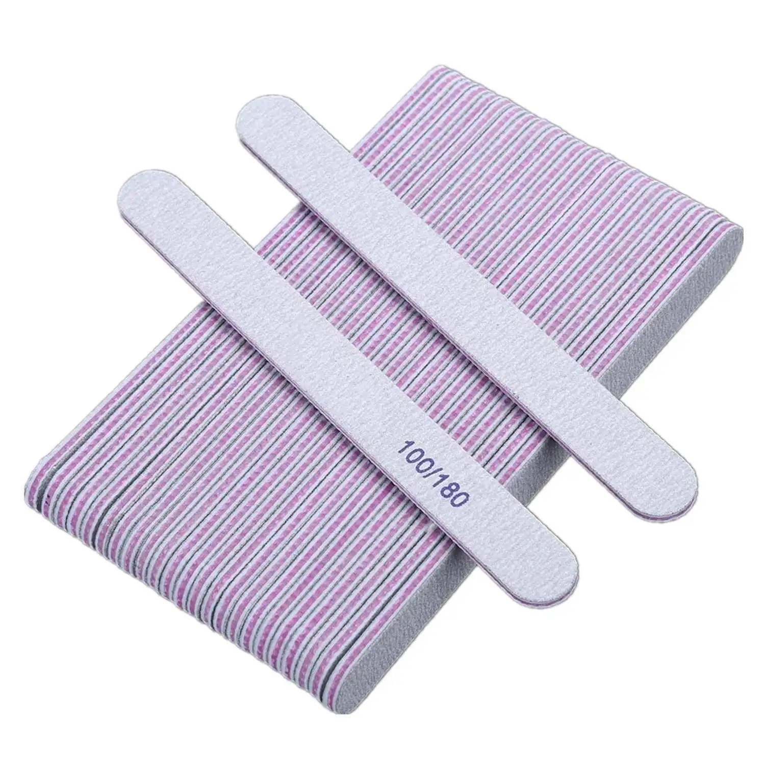 Nail Files Double Sided Emery Board (100/180 Grit) - Nail Buffering Files for Home and Salon Use