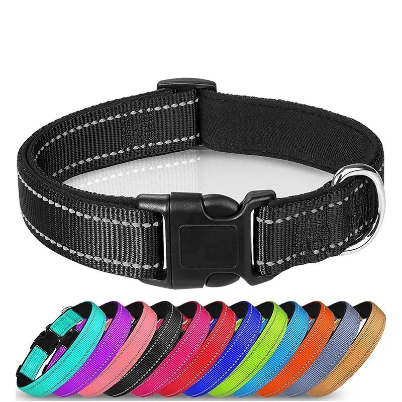 Wedtex Factory Custom Reflective Pet Dog Collars Hardware Breakaway Buckle Custom Design Macaron Color Dog Collar Leash