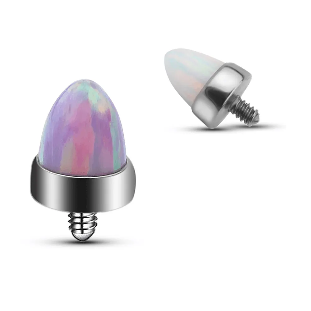 ASTM F136 Titanium 3MM 4MM Opal Body Jewelry Labret Top