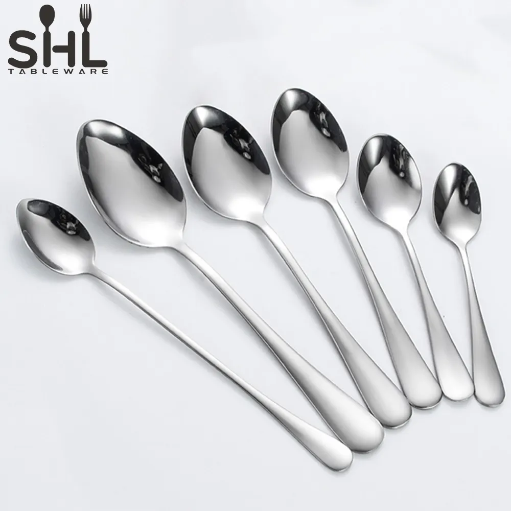 Silvery gold color flatware dinner spoon stainless steel