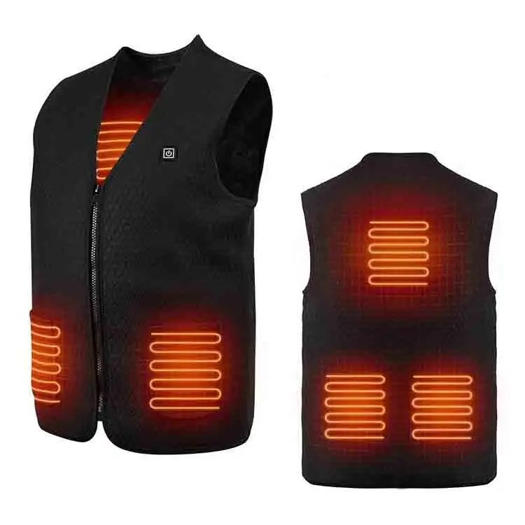 Outdoor Built-in 5 Pcs Heating Pads Heated Jacket Clothes USB Charging Warmer Heated Vest