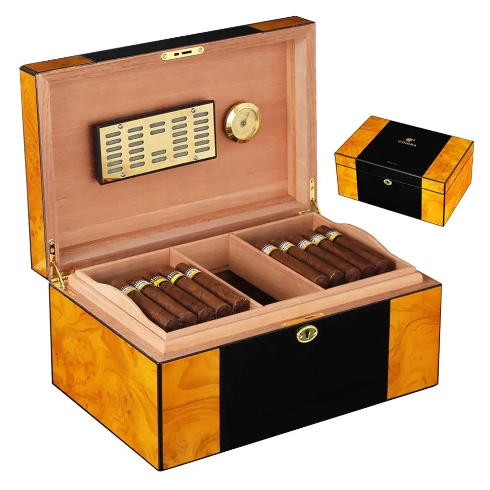 Деревянные коробки для сигар, оптовая продажа, роскошный винный холодильник, шкаф для сигар, хьюмидор