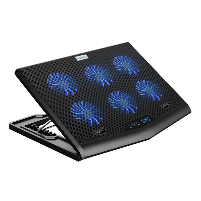 Портативный вентилятор для ноутбука 12-16 дюймов, охлаждающая подставка для игрового ноутбука с USB-портом и светодиодным дисплеем
