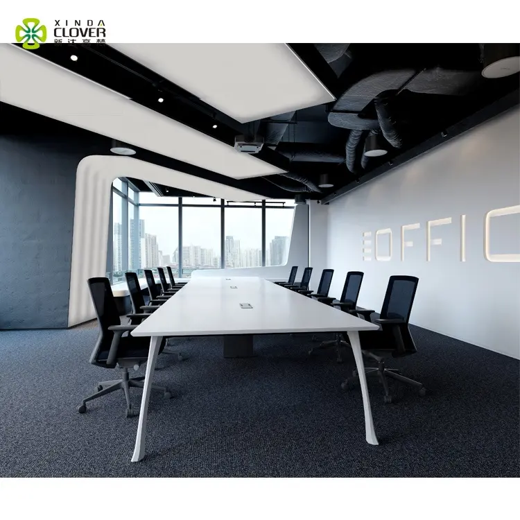 Steel Conference Table Luxury Boardroom Table Modern Meeting Table