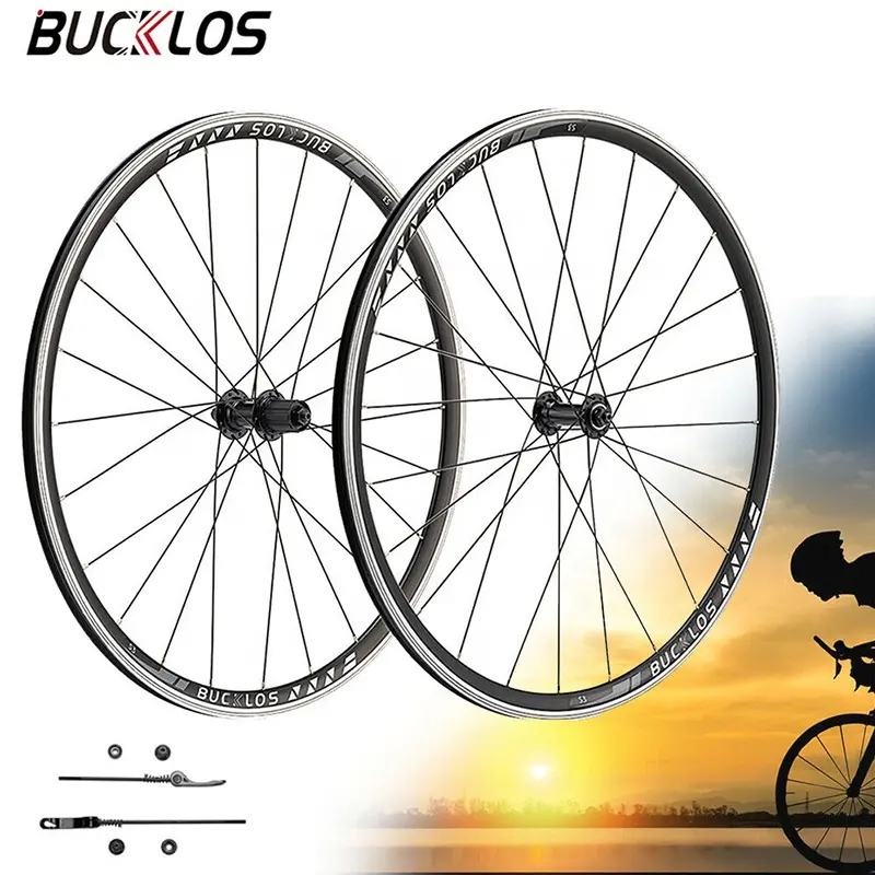 BUCKLOS OEM/ODM 700C комплект колес из алюминиевого сплава, дорожный велосипед, V-тормоз, Сверхлегкий Комплект передних и задних колес, детали для велосипеда