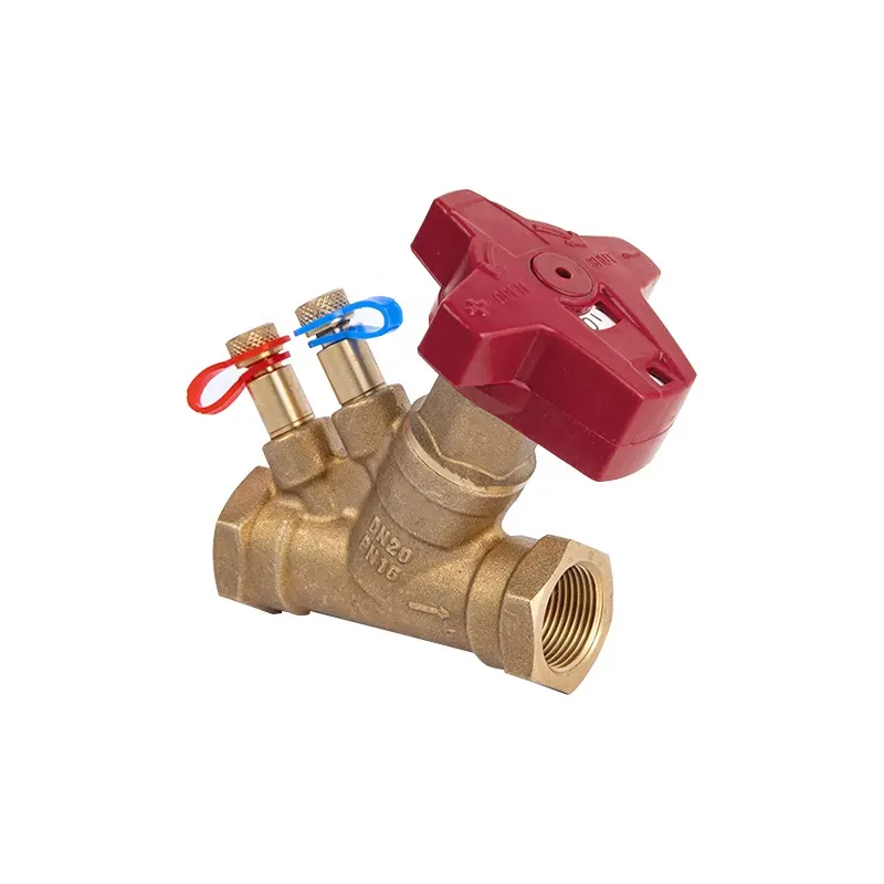 Brass Balancing Valve Brass Automatic Balancing Valve Static Digital Lock Manual Brass Balancing Valve Threaded Flow Regulator Control Valve