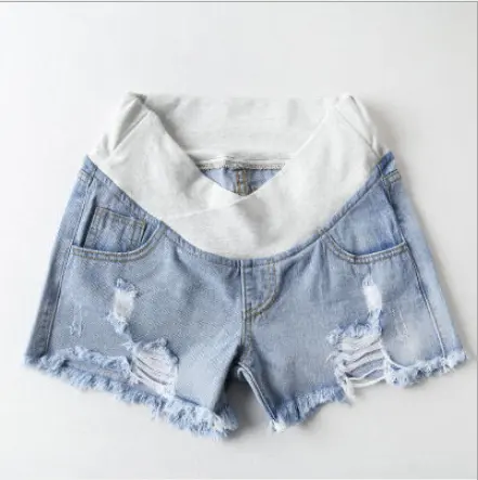 Maternity shorts summer wear low-waisted denim shorts pregnant women summer clothing new spring loose maternity pants