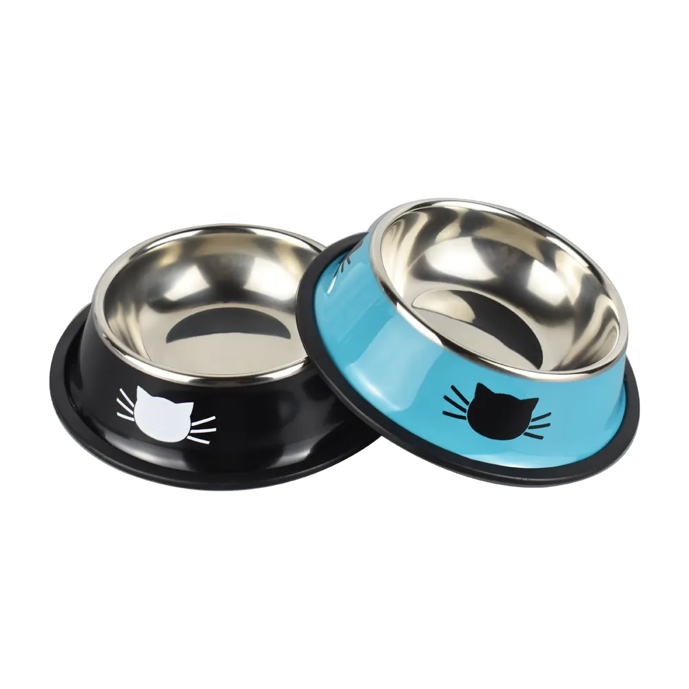 Cheaper Price Stainless Steel Cat Bowl 15 cm Anti Slip Pet Feeder Bowl