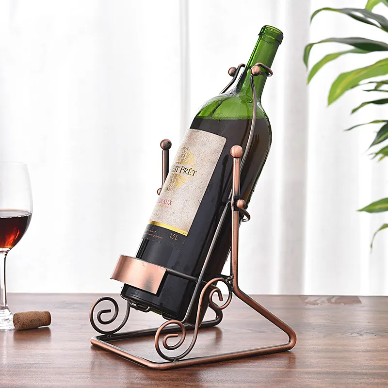 Классический настольный держатель для винных бутылок, поворотный дисплей, металлическая подставка, подставка для бутылок