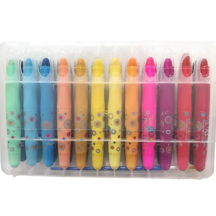 24 colors Non toxic kids 3 in 1 water color vivid colorful art crayon pastel