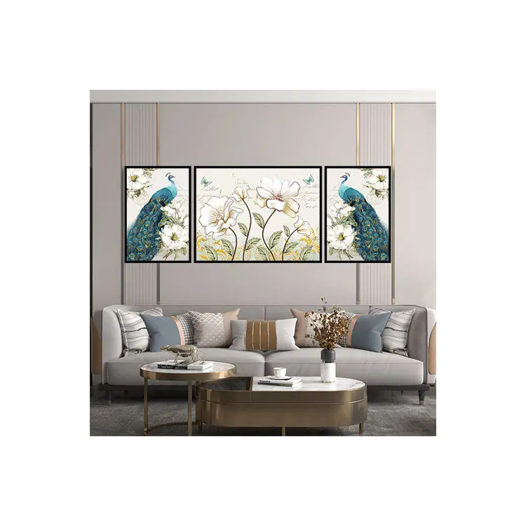 Modern Peacock Diamond Painting Wall Art Peacock Crystal Porcelain Painting For Home