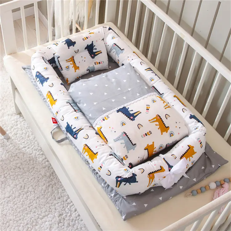 Cotton portable new born anti-pressure foldable mini baby cot bed crib for baby