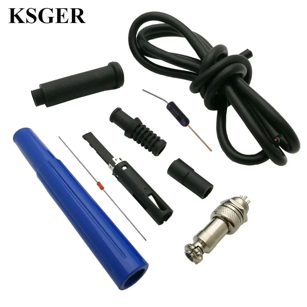 KSGER STM32 OLED Soldering Station Iron Tips Tools Silicone Cable Wire GX12-5 Welding T12 Handle Kits ABS 9501 Handle kits